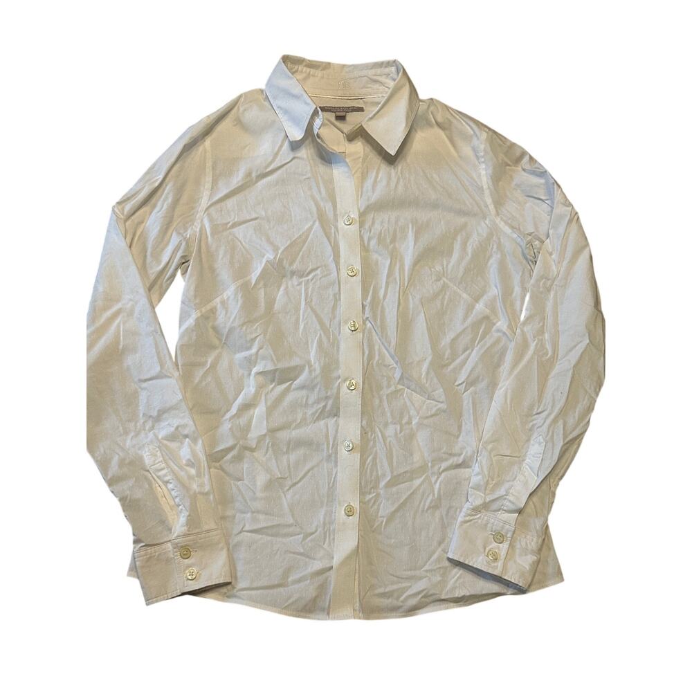 Banana Republic Non-Iron‎ Fitted Button Down Shirt WHITE Size 8